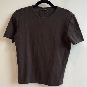 Vintage Brown Short Sleeve Wool Sweater